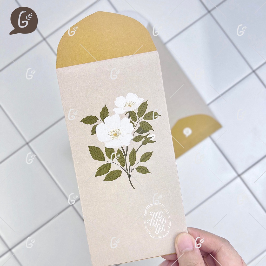 Bao lì xì tết 2025 cao cấp của Gác Xép chất liệu Kraft Nhật nhập khẩu - Mã GX025