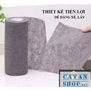 Cuộn khăn lau bếp, chà xoong nồi đa năng dày dặn thấm hút có thể tái sử dụng 20x20cm
