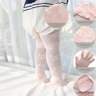 Mgg-toddler Bé Gái Quần Nơ In Lưới Vớ Quần Legging Chân Co Giãn