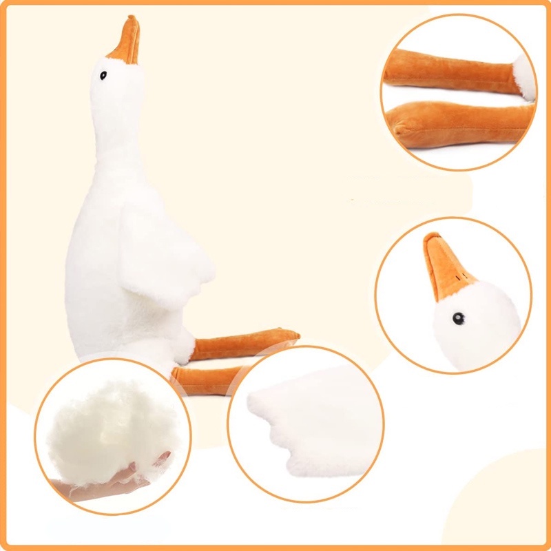 Đồ Chơi Nhồi Bông Hình Con Ngỗng Trắng Dễ Thương Mềm Mại Thoải Mái Gối Sang Cho Bé