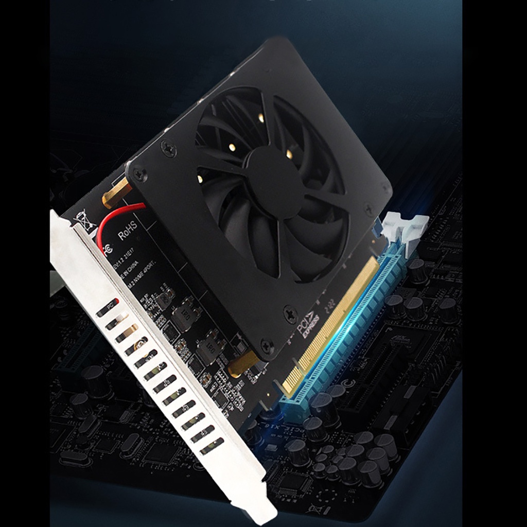 Card Chuyển Đổi Pci-E m.2 mkey 2230 2242 2260 2280 ssd raid 4 * 32gbps pcie x16 Thẻ