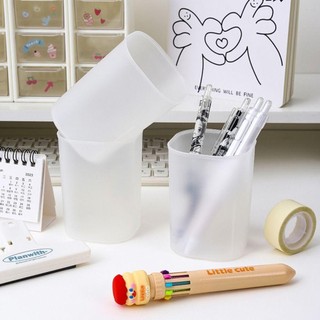 MEGOCE 1 Cái Đựng Bút Chì, Hộp Đựng Bút Nhựa Mờ, Mini Tối Giản Để Bàn Sắp Xếp Bàn Chải Đứng Hộp Bảo Quản Trang Điểm