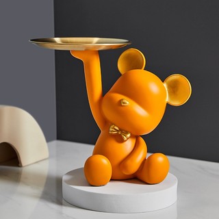 Tượng Gấu Bê Khay Decor đựng Mỹ Phẩm Trái Cây Trang Trí Nhà Cửa Quà Tặng Sinh Nhật Khai Trương Nhiều Màu Myd.23