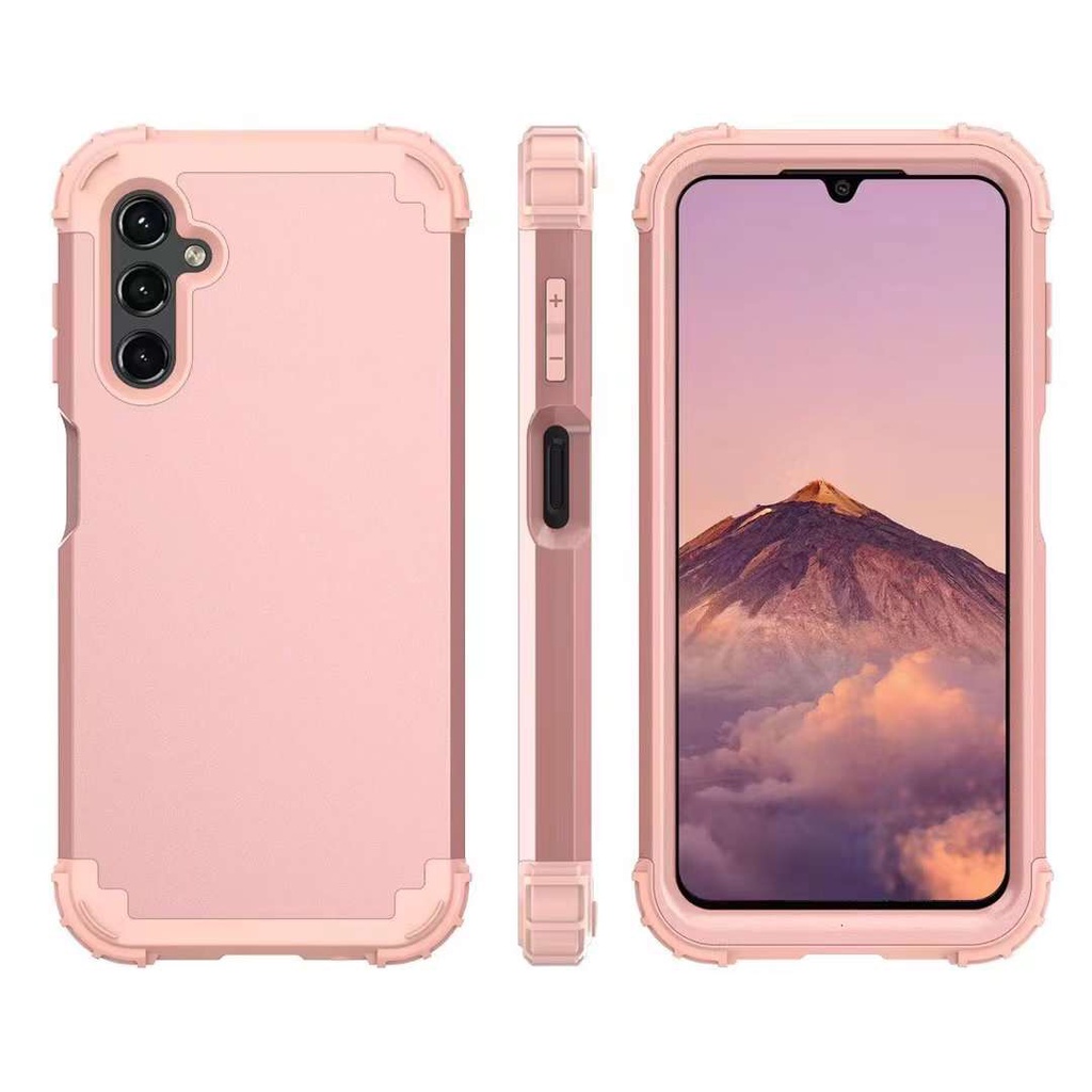 Ốp Lưng 3 Trong 1 Cho Samsung Galaxy S26 S25 S24 S23 Ultra Plus FE A57 A56 A55 A37 A36 A35 A26 A17 A16 A12 A13 A14 A15 A54 A32 S20 S21 S22 NOTE 20 10 PLUS Chống Sốc Vàng Hoa Hồng Dày Ốp lưng