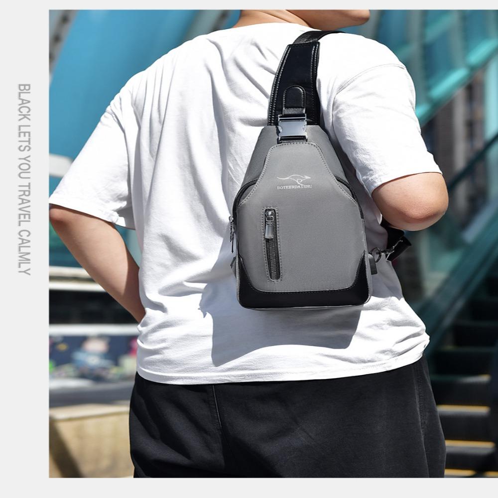 HOBBYIN Túi xách nam HOBBYIN, Túi đeo vai hợp thời trang sạc USB chống bụi bẩn, Túi xách Satchel nhỏ có thể giặt được thực tế