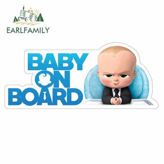EARLFAMILY 13cm Bé Trên Tàu Dán Xe Hoạt Hình Anime Đề Can Bé Trong Xe Tạo Kiểu Kính Chắn Gió Phía Sau Thân Trang Trí JDM Chống Thấm Nước