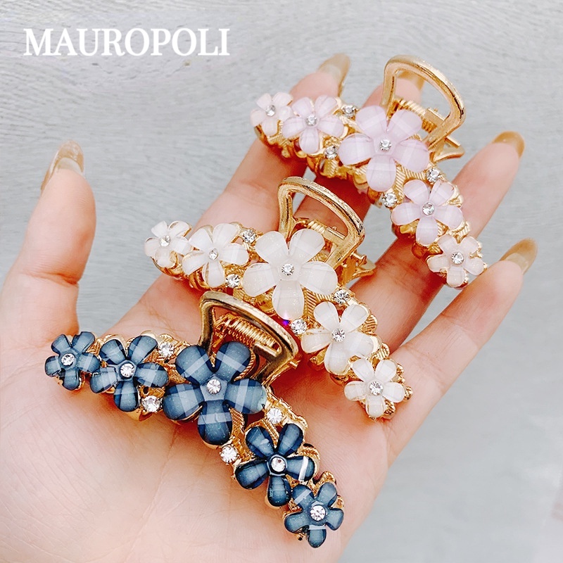Mauropoli [Sẵn Sàng] Kẹp Hoa Đầu Sau Tắm Kẹp Tóc Nữ Kẹp Tóc Cá Mập Mũ Đội Đầu