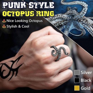 ĐẶC BIỆT Đan Vòng Móc Nhẫn, Thép không gỉ Bạch Tuộc Mở Vòng Thimble, Phong Cách Punk Có Thể Điều Chỉnh Đeo Ngón Tay Nhẫn Phụ Kiện May Vá