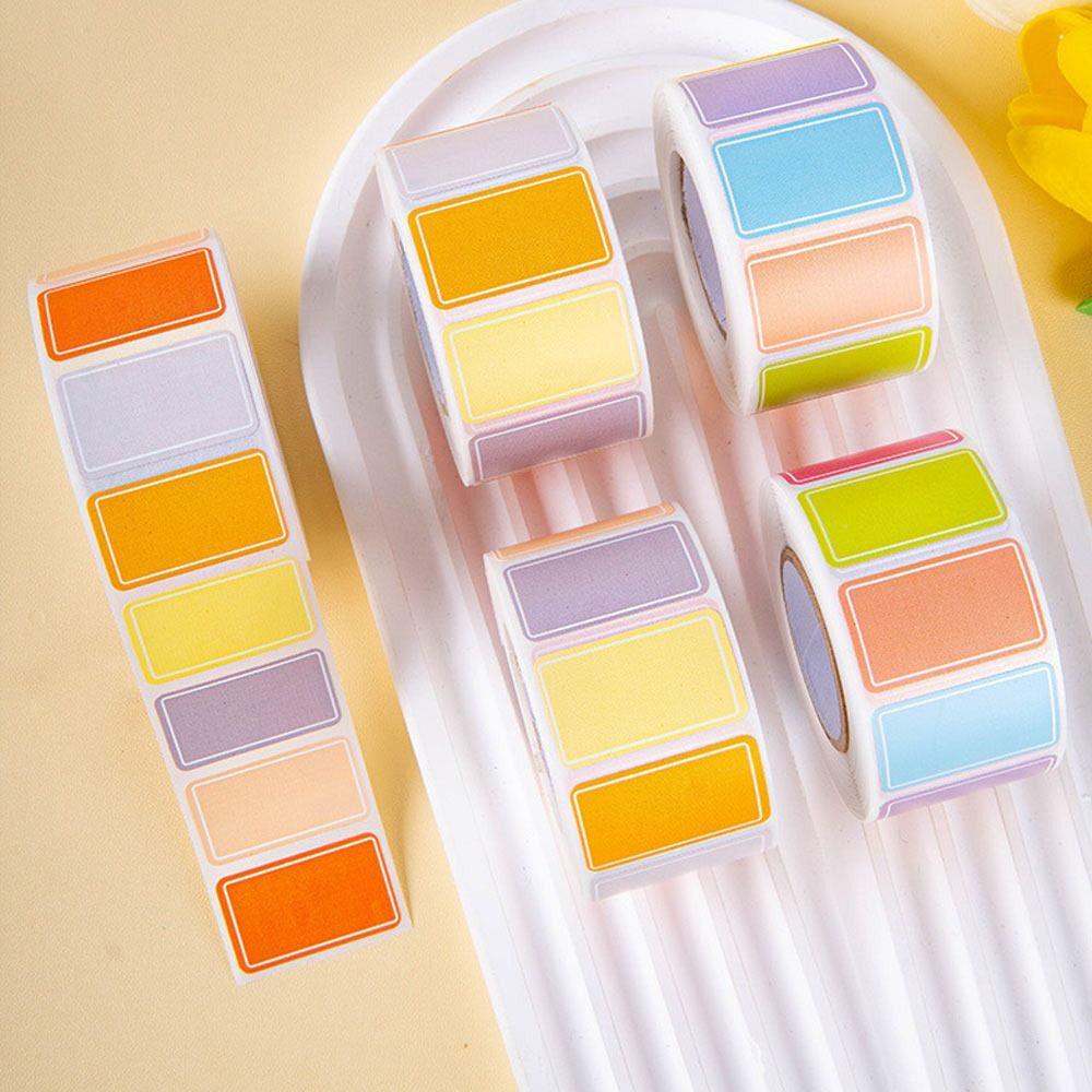 SEREIN 500 Cái / Cuộn Tên Nhãn Dán, Trống Chống Thấm Nước Nhãn Dán, Đồ Dùng Văn Phòng Phẩm Nhãn Dán Có Thể Ghi Tự Dán