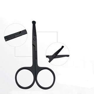 Dụng cụ cắt tỉa lông mũi bằng thép không gỉ lưỡi sắc bén hộp cao cấp, máy cắt lông mũi an toàn tiện lợi kèm cọ vệ sinh