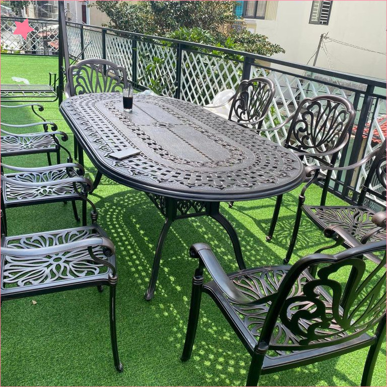 Bộ bàn ghế sân vườn ngoài trời Đẹp Bộ bàn ghế ban công ngoài trời nhôm đúc Bàn ghế ngoài trời - HP29