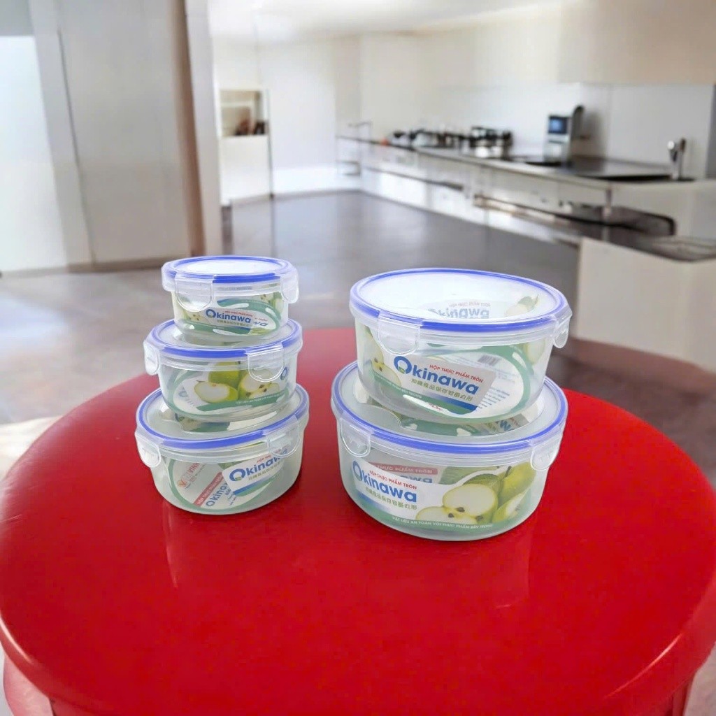 Hộp Thực Phẩm Tròn Okinawa Vinh Nam Plastic Đựng Rau Củ Quả Nhiều Kích Thước Mã 521 522 524 525