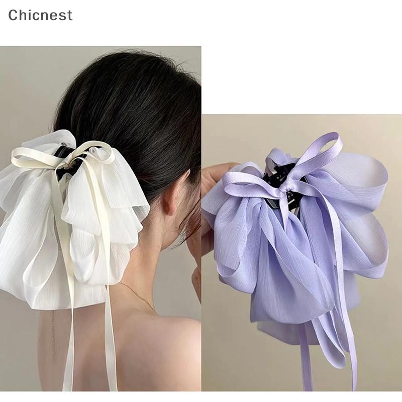 [Chc] Kẹp tóc nơ lớn, kẹp vuốt chắc chắn cho đuôi ngựa, phụ kiện tóc nữ [VN]