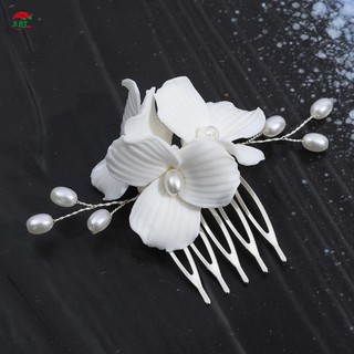 Trang Sức Tóc Lược Tóc Nữ Phong Cách Vintage Handmade Gốm Ngọc Trai Mũ