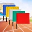 ESSENCEH Linesman Cờ, có tay cầm miếng bọt biển Cờ trọng tài chuyên nghiệp, Cờ phát hành nhiều màu chống nước Bóng chuyền Đồ dùng bóng đá