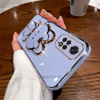 ốp lưng redmi note 11 pro 5g note 11 5g Ốp Điện Thoại TPU Silicon Mềm Mạ Điện Gắn Gương Trang Điểm Hình Thỏ 3D Cho redmi note 11 pro 5g note 11 5g