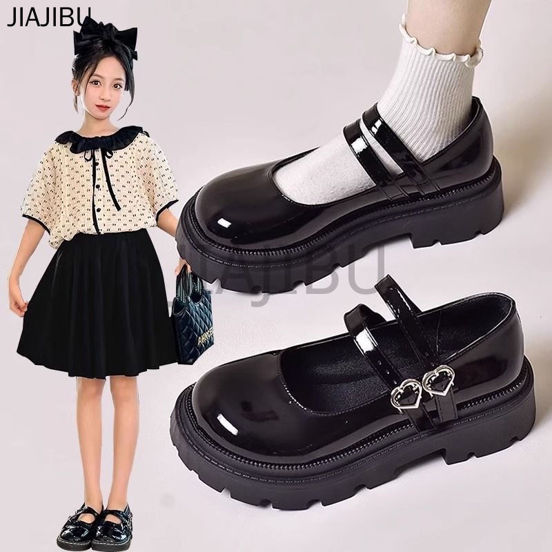 Giày Trẻ Em Dễ Thương Cute Girls Princess Shoes Fashion Kids Shoes Giày Đi Học Kids Black School Shoes Children's Doll Shoes Korean Fashion Platform Girls Mary Jane Shoes Giày Lolita Mũi Tròn Giày Đồng Phục JK Giày Bệt Bé Gái Giày Khiêu Vũ Màu Đen