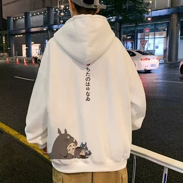 [M-8xl] Áo Hoodie Totoro hoạt hình Harajuku Nhật Bản dành cho nam Áo khoác ngoại cỡ dáng rộng đa năng dành cho nam mùa thu đông Áo khoác Hoodie sang trọng nam