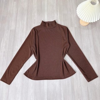 Áo thun cổ lọ The Simple bigsize nữ tay dài dáng vừa chất vải gân nỉ dày dặn ôm body G216