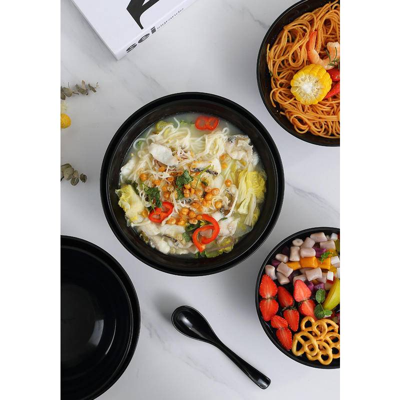 Bát Ăn Mì / salad Bằng Nhựa Lúa Mì Màu Đen Phong Cách Nhật Bản