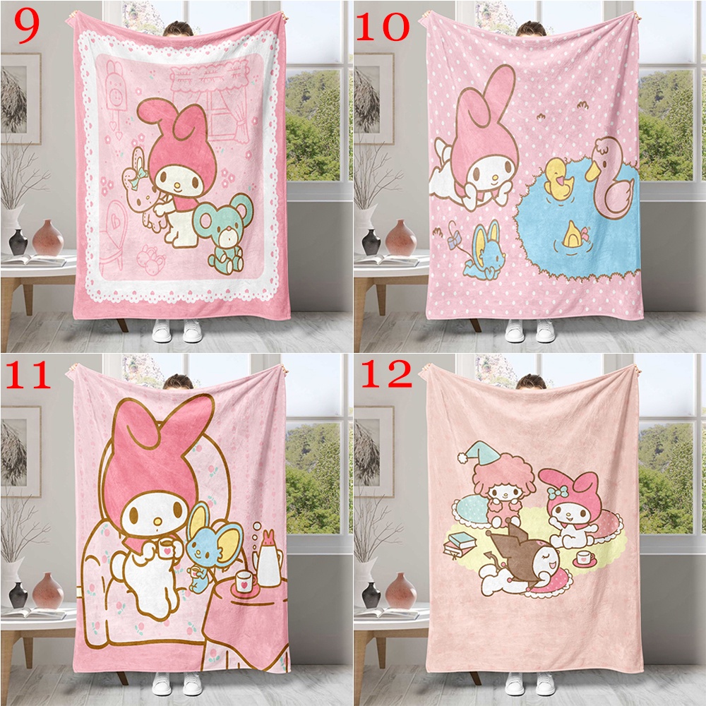Sanrio Chăn flannel In Họa Tiết Hoạt Hình my melody Xinh Xắn
