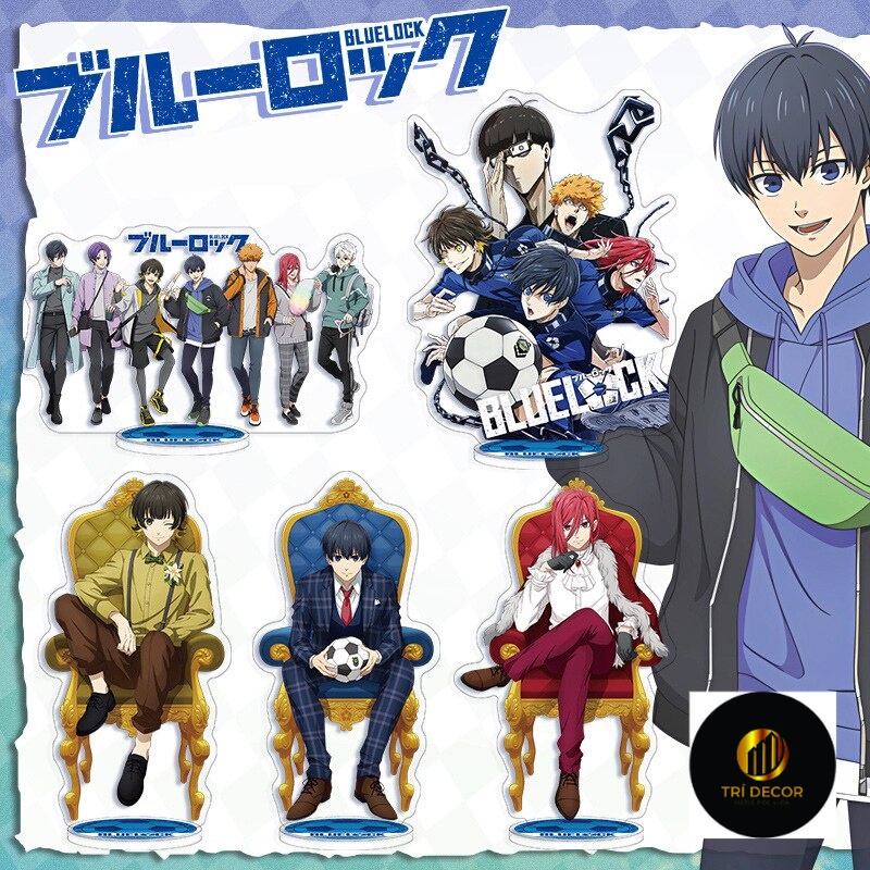 Ciyoulio Blue Lock Mini Figur Bachira Meguru/Chigiri Hyoma Anime Figur Liegend Pose 5 Stücke, Desktop Figur Anime Figuren Set Für Auto 5 cm