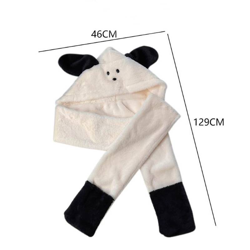 Wilk hellokitty Bộ Ba Món Nón Khăn Choàng Găng Tay Khăn Choàng Cổ Bằng Lông Nhung Ấm Áp Chống Gió Hình Hello Kitty Dễ Thương