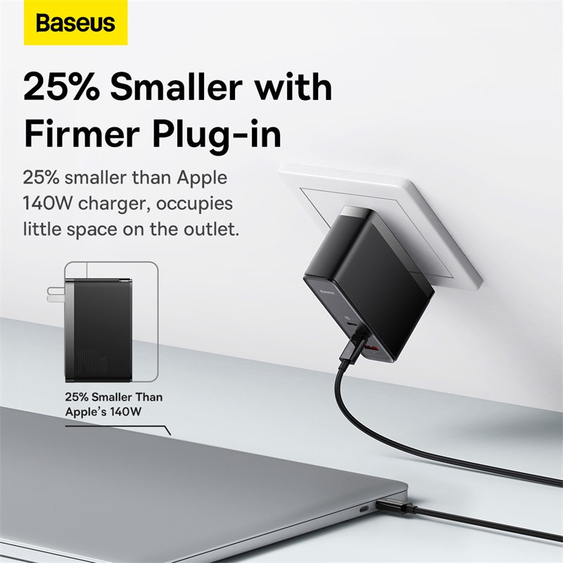 Củ Sạc Baseus 140W GaN5 USB C Sạc Nhanh PD3.1 QC4.0 Ba Cổng Sạc điện Thoại Máy Tính Xách Tay
