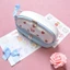 GETVOW Túi Đựng Bút Chì Dễ Thương, Da PU Smile Cherry Pencil, Hoạt Hình Văn Phòng Phẩm Gấu Dâu Hai Lớp Bút Túi Cô Gái