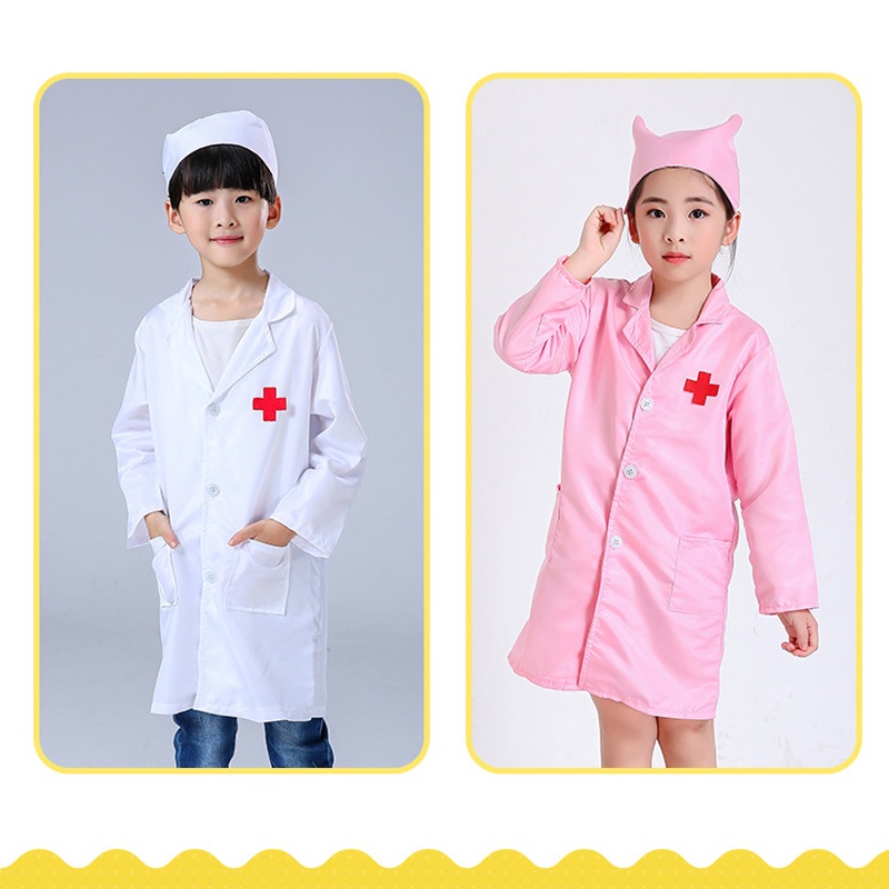 【14-40kg】Đồ Chơi Bác Sĩ, Sét Áo + Mũ Bác Sĩ, Y Tá Cho Bé Gái , Đồ Chơi Bác Sĩ Cho Bé Trai