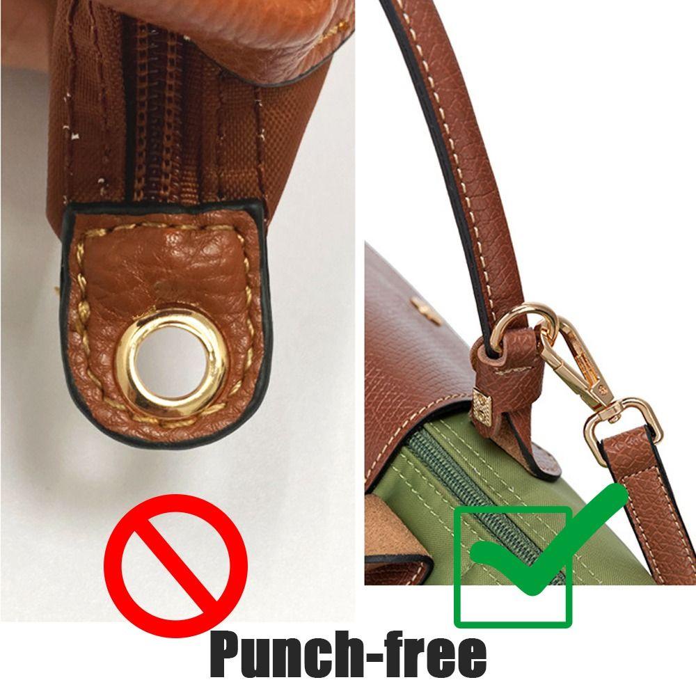ESSENCEH Dây da thật, Khóa chuyển đổi dây đeo vai không đục lỗ, Túi xách thay thế Thắt lưng đeo chéo cho Longchamp
