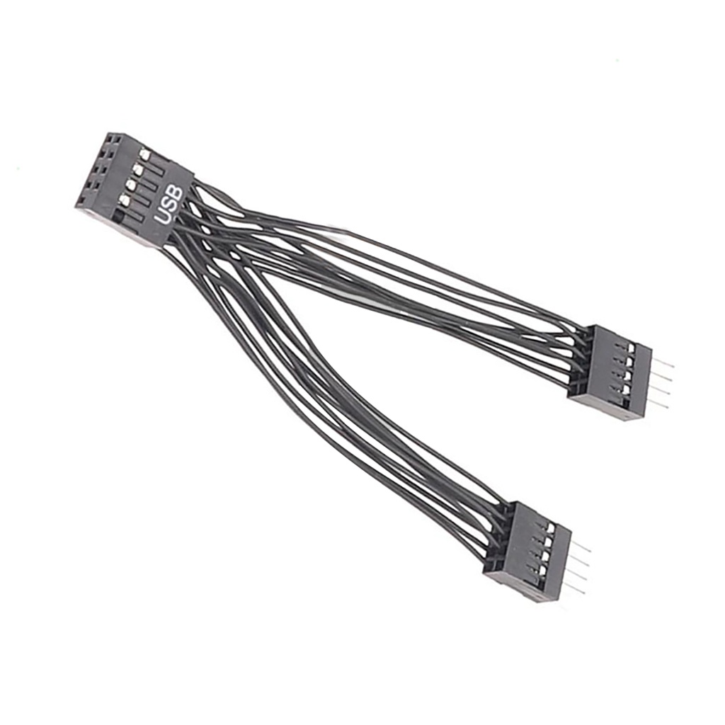 1 Cáp Mở Rộng Chuyển Đổi USB 9Pin Sang 9P 1 Sang 2 Y Dài 10cm Cho Bo Mạch Chủ Máy Tính