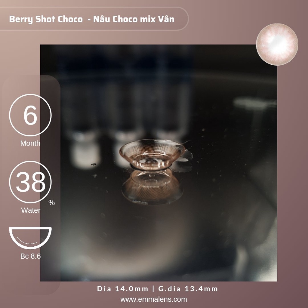 Kính áp tròng Berry Shot Choco | Lens Nâu choco | Emma Lens