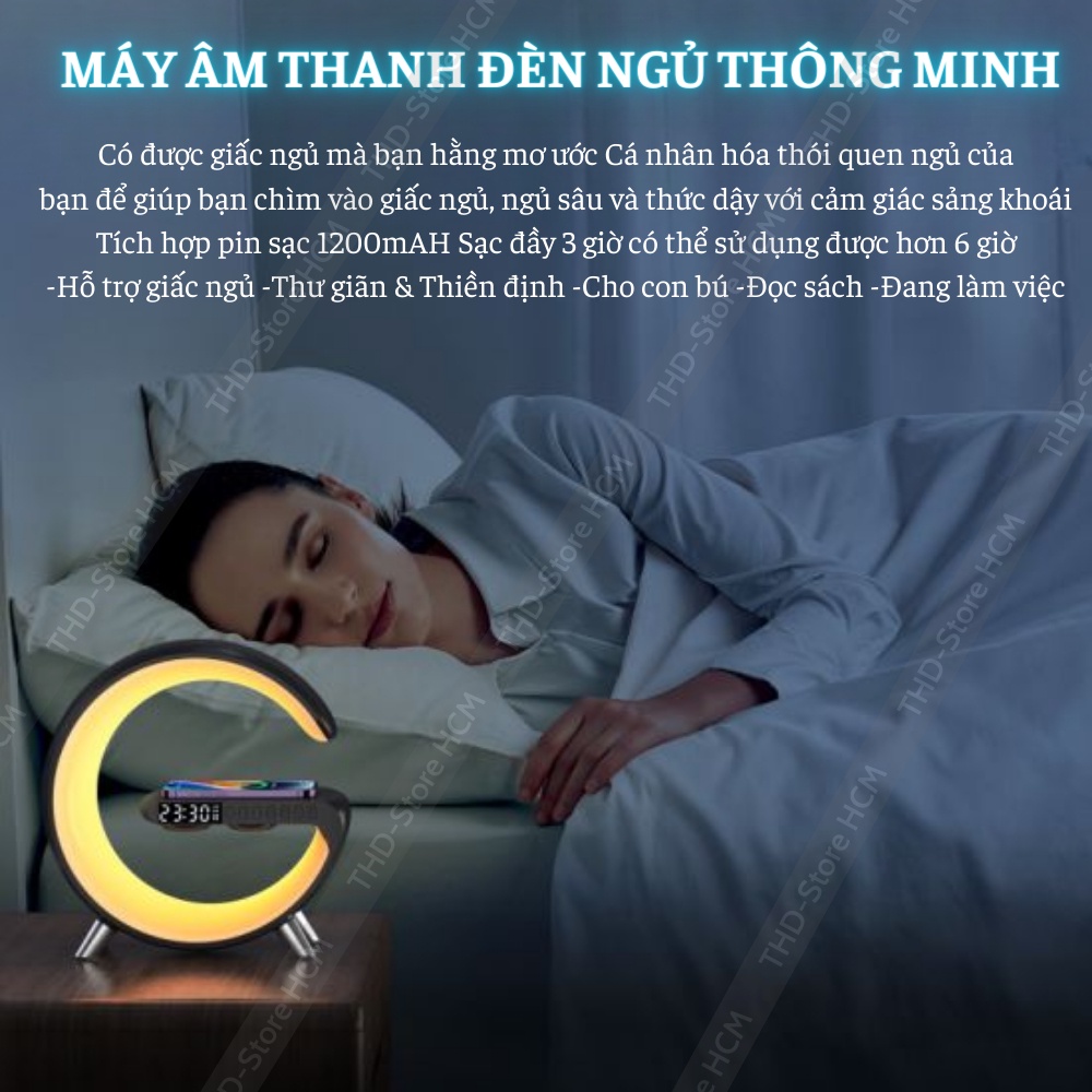 Loa Bluetooth G11 Không Dây Hỗ Trợ App Điều Chỉnh Led Kiêm Đèn Ngủ , Đồng Hồ Báo Thức Đa Năng