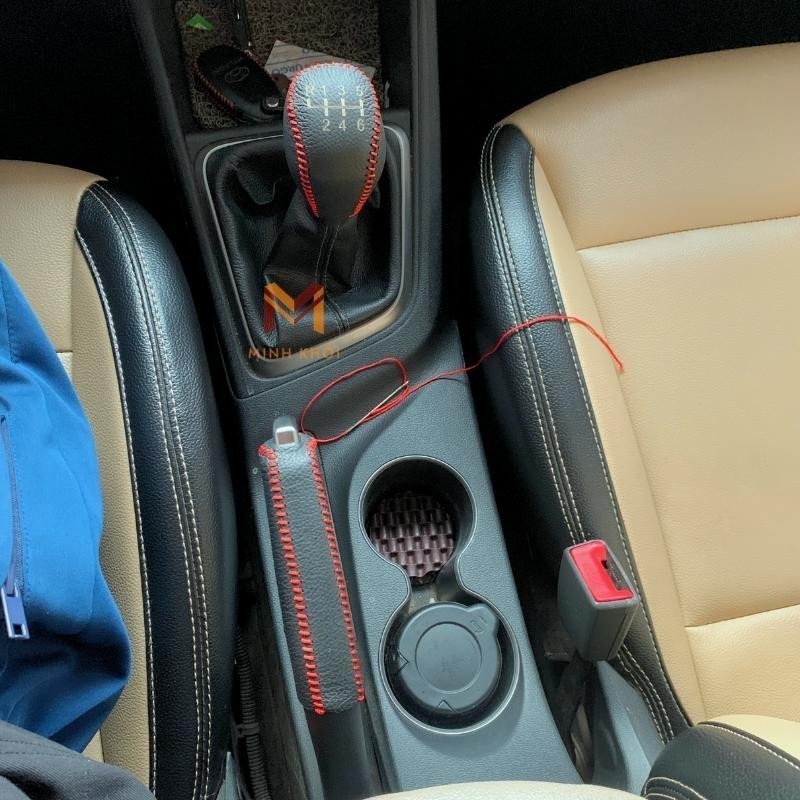 Bao da bọc cần số & phanh tay các đời xe Hyundai Elantra, Accent Số Sàn da nhập khẩu, khâu thủ công
