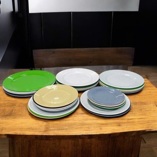 Combo 10 Đĩa Nhựa Melamine Cạn – Size 15–25cm – Bền Đẹp, Phù Hợp Quán Nhậu, Quán Ăn – Trường An VN