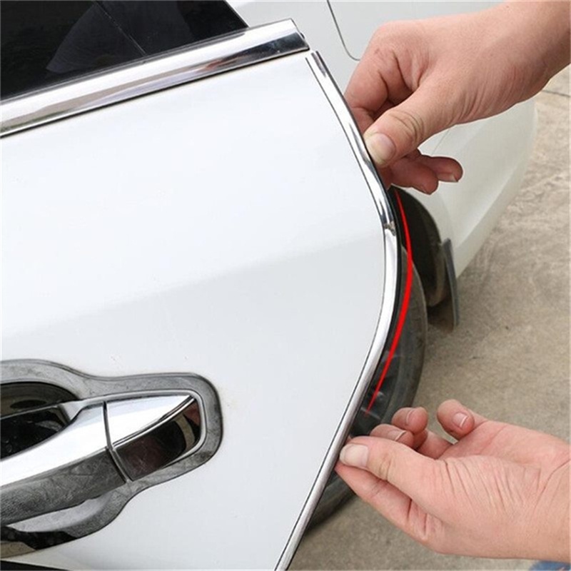 Cuộn Dây Mạ chrome 6m Hình Chữ u Dùng Trang Trí Viền Cửa / Lỗ Thông Gió Xe Hơi sedan
