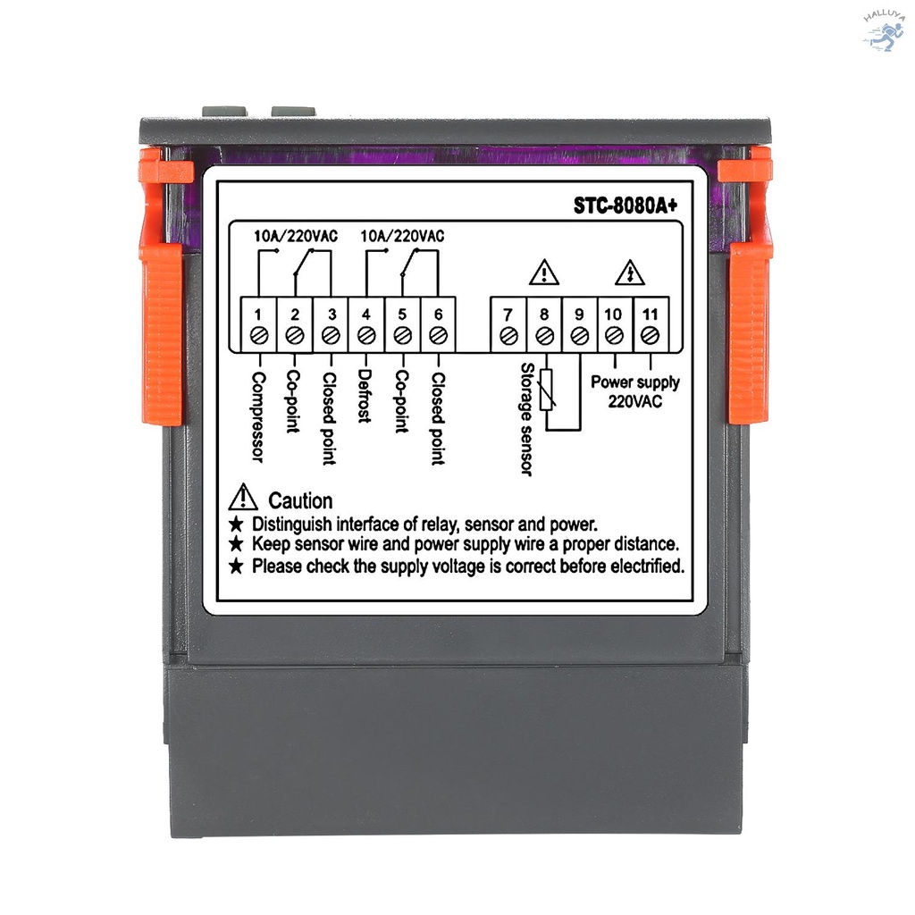 Digital Temperature Controller STC-8080A+ Refrigerator Thermostat for Refrigerator Automatic Defrosting with NTC Sensor Probe 220V