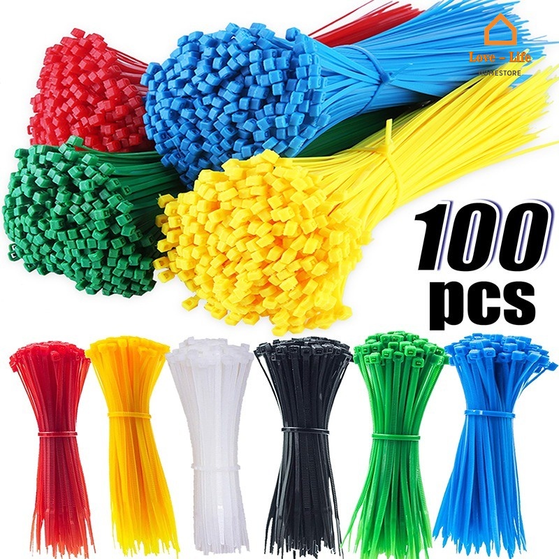 Set 100 Dây Rút Tự Khóa Bằng Nhựa nylon Nhiều Màu Tùy Chỉnh Tiện Dụng ...