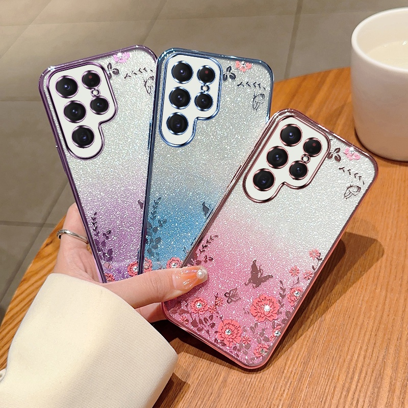 Dễ Thương Ốp Điện Thoại tpu Chống Sốc Đính Đá Giả Lấp Lánh Cho samsung galaxy s23 uitra s23 s22 plus s21 fe s20 fe