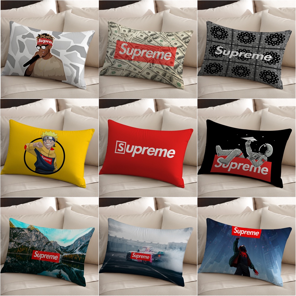 Vỏ Gối Chữ Nhật Một Mặt In logo supreme Trang Trí Phòng Khách / sofa / Xe Hơi / Làm Quà Tặng Cho Bé (Không Kèm Lõi)