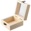 GUSTAVA 1 / 3 Hộp Gỗ Gói, Màu Sắc Tự Nhiên 3.5 '' X 3.5 '' X 1.8 '' Hộp Gỗ Lưu Trữ Trực Quan, Hộp Bảo Quản Gia Đình Bằng Gỗ / Thủy Tinh Có Thể Phục Vụ Văn Phòng