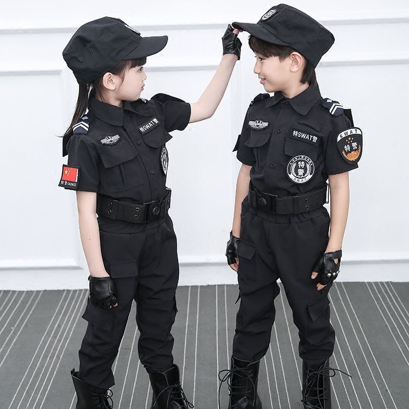 💕Chỗ💕 Quần Áo Trẻ Em Trang Phục Quần Áo Cho Bé Gái 3 Đến 14 Tuổi Cảnh Sát Đặc Biệt Trang Phục Mới Lạ
