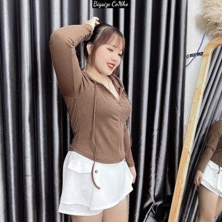 Áo Khoác Thun Gân Trơn Nhỏ Clothing Nữ Big size Cao Cấp Kiểu Dáng Chuppy có in hình chữ B xinh xắn trẻ trung G25
