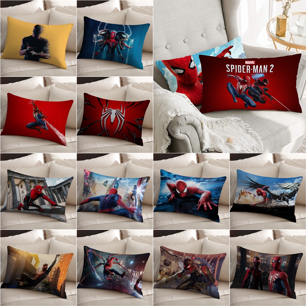 Marvel Vỏ Gối polyester Hình Người Nhện 2 Mặt Trang Trí Nhà Cửa