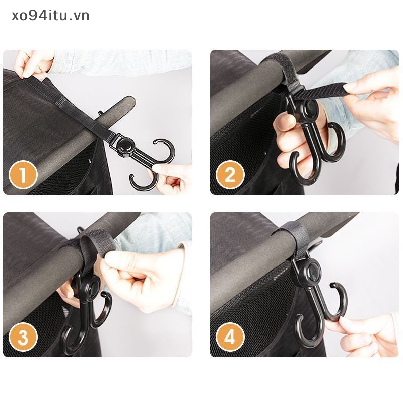 Xoitu 1 / 2 Móc Đôi Gắn Xe Đạp / Xe Máy / Xe Đạp Điện Xoay Được vn