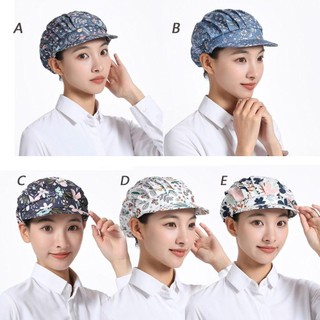 [Còn hàng] Mũ làm việc chống bụi NOOKSTORY, Mũ đầu bếp dịch vụ thực phẩm bằng vải Cotton, Băng đô làm việc bằng vải in tóc dành cho nữ