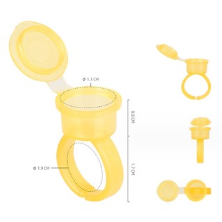 -1 túi có 50 chum nhẫn có nắp đậy bằng nhựa cứng hạn chế bị đổ mực xăm, rất tiện lợi