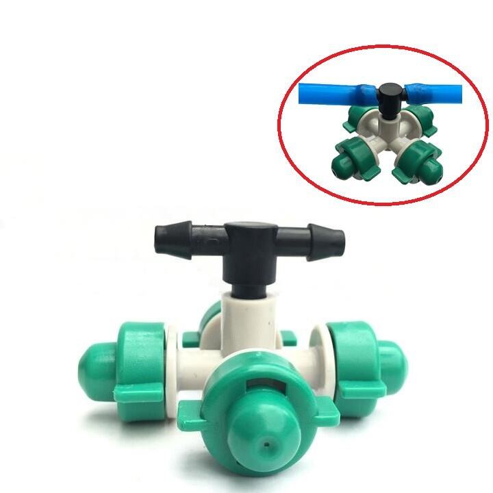 Béc phun sương 4 hướng gắn T6mm dùng ống 6mm - 8mm tưới cây, tưới rau ...