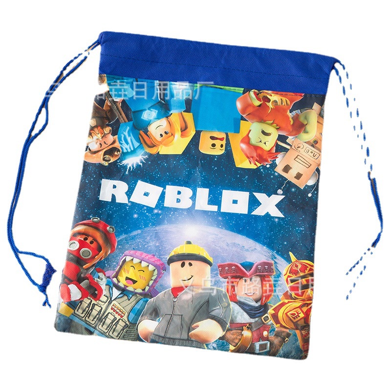 YT2 Roblox Túi Dây Rút Chống Thấm Nước Trẻ Em Tiệc Giáng Sinh Túi Quà Tặng Học Sinh Ba Lô Đi Học Du Lịch Túi Thể Thao TY2